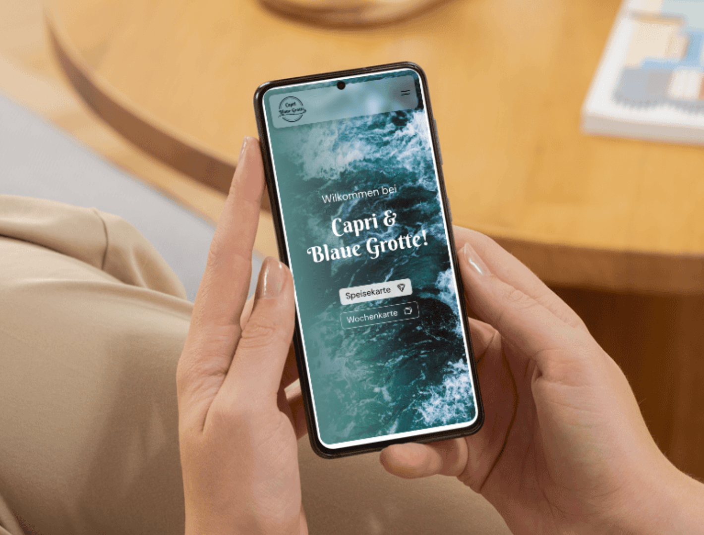 iPhone Mockup der Website Capri & Blaue Grotte