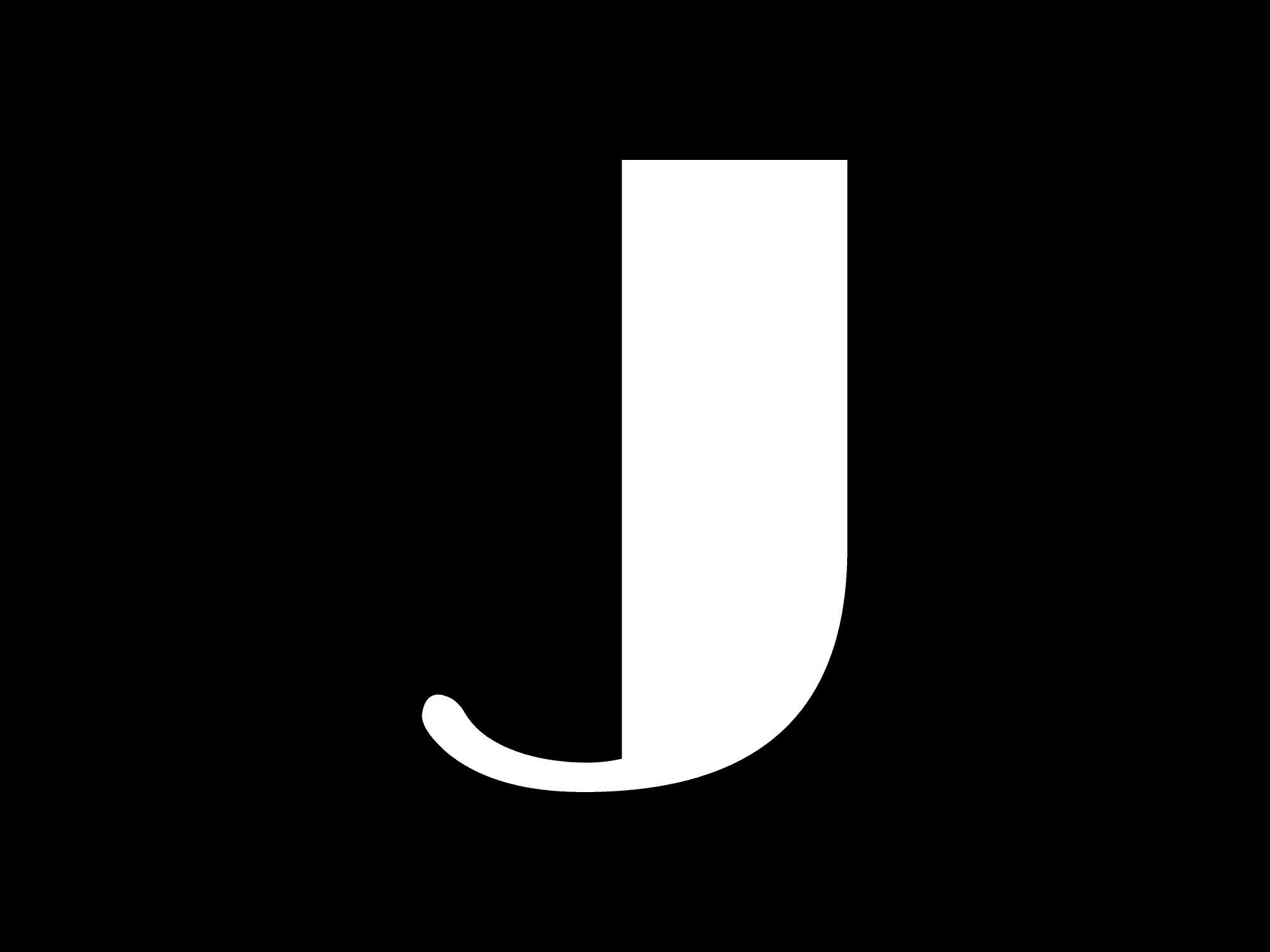 J monogram on black background