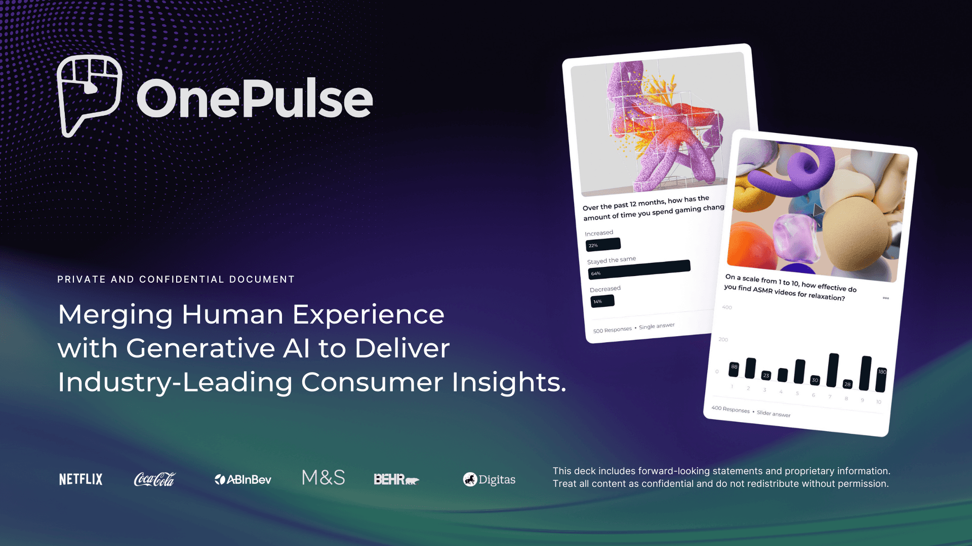 Pitch deck design mockup for OnePulse