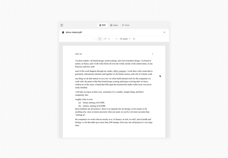 Chat With Portfolio PDF