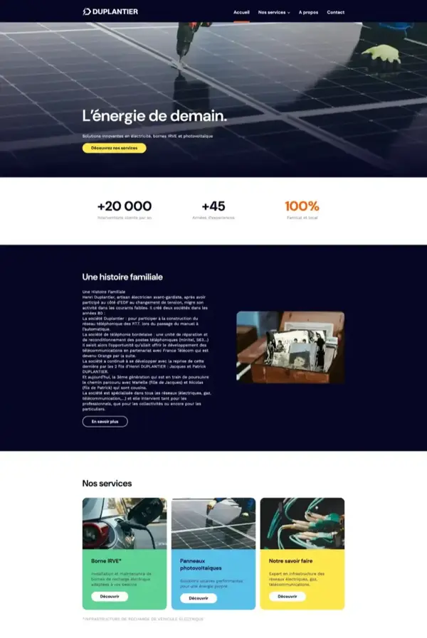 Capture d'écran d'un site web