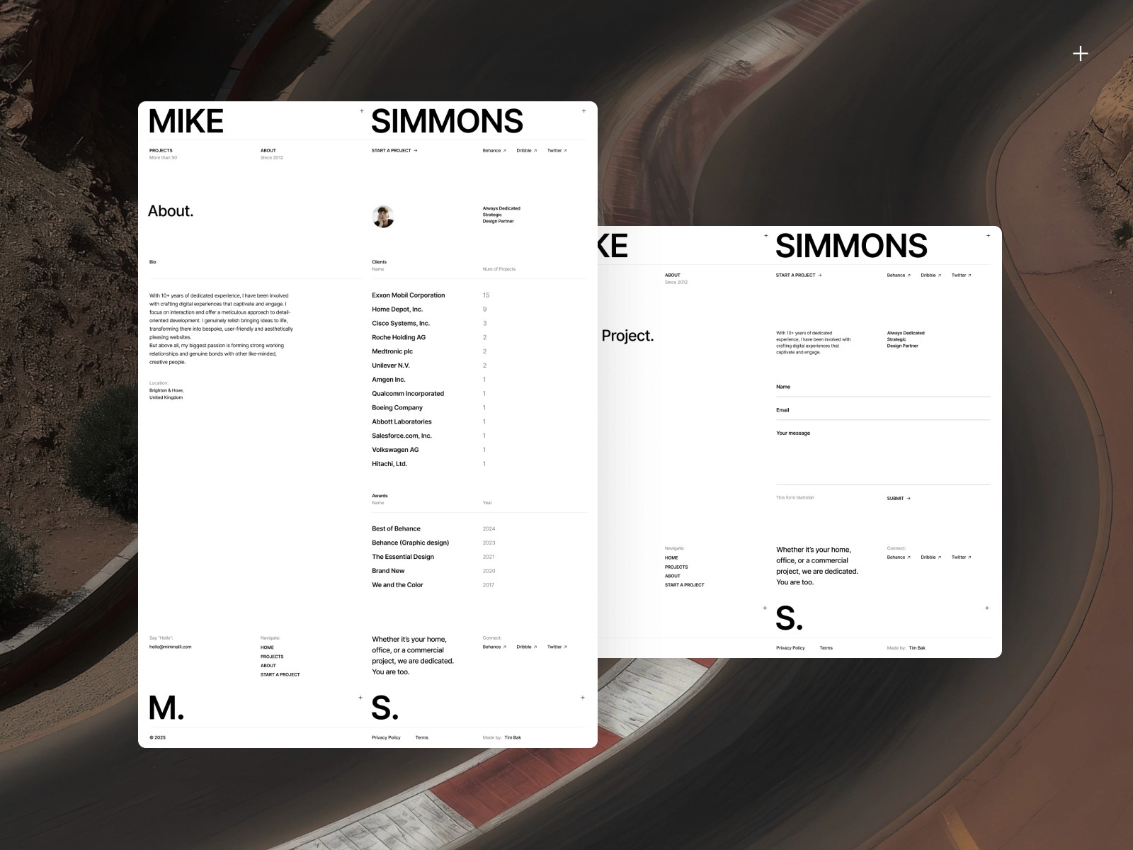 Mike — 极简专业作品集网站设计灵感