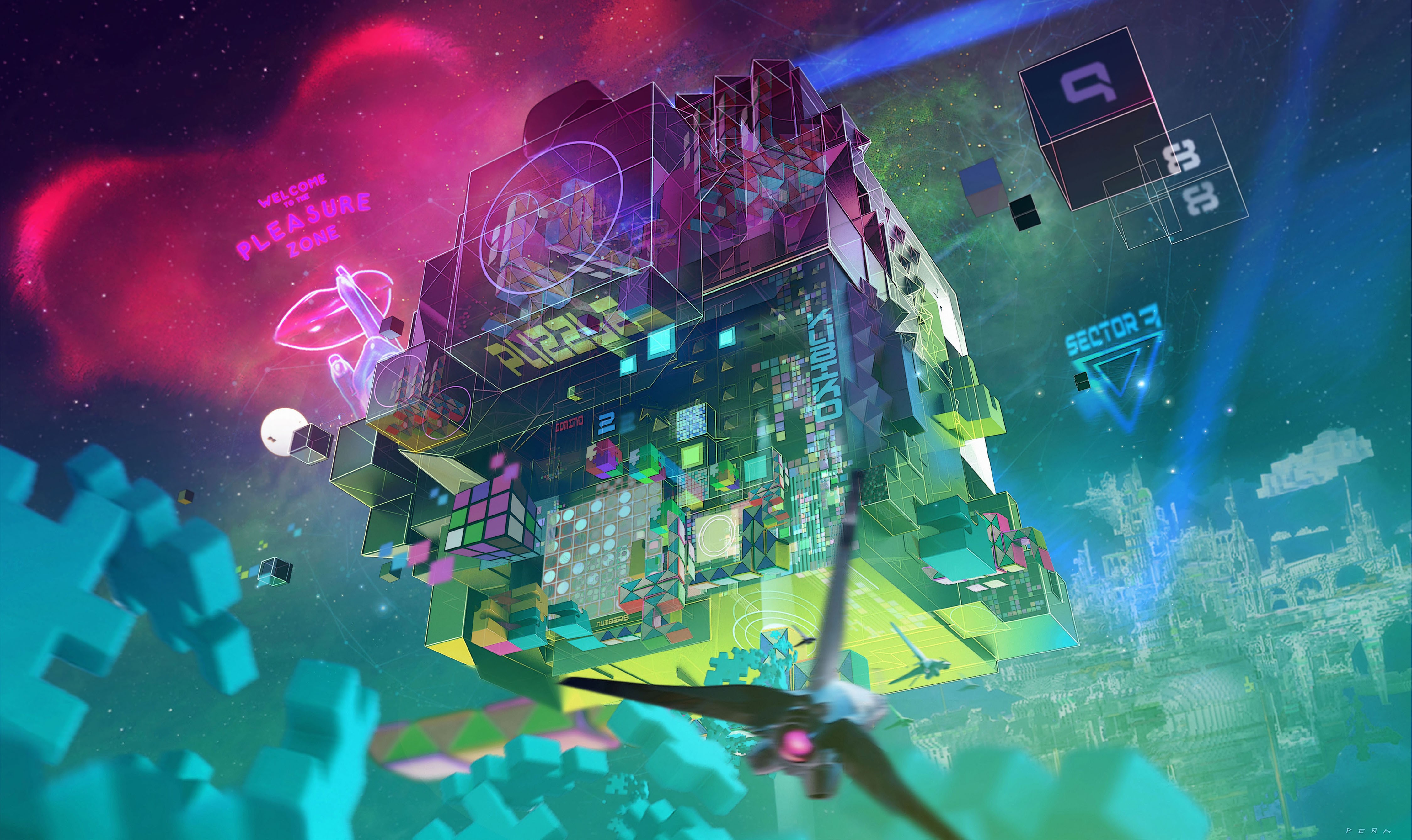 Ready Player One concept art – virtual world environment with cinematic scale