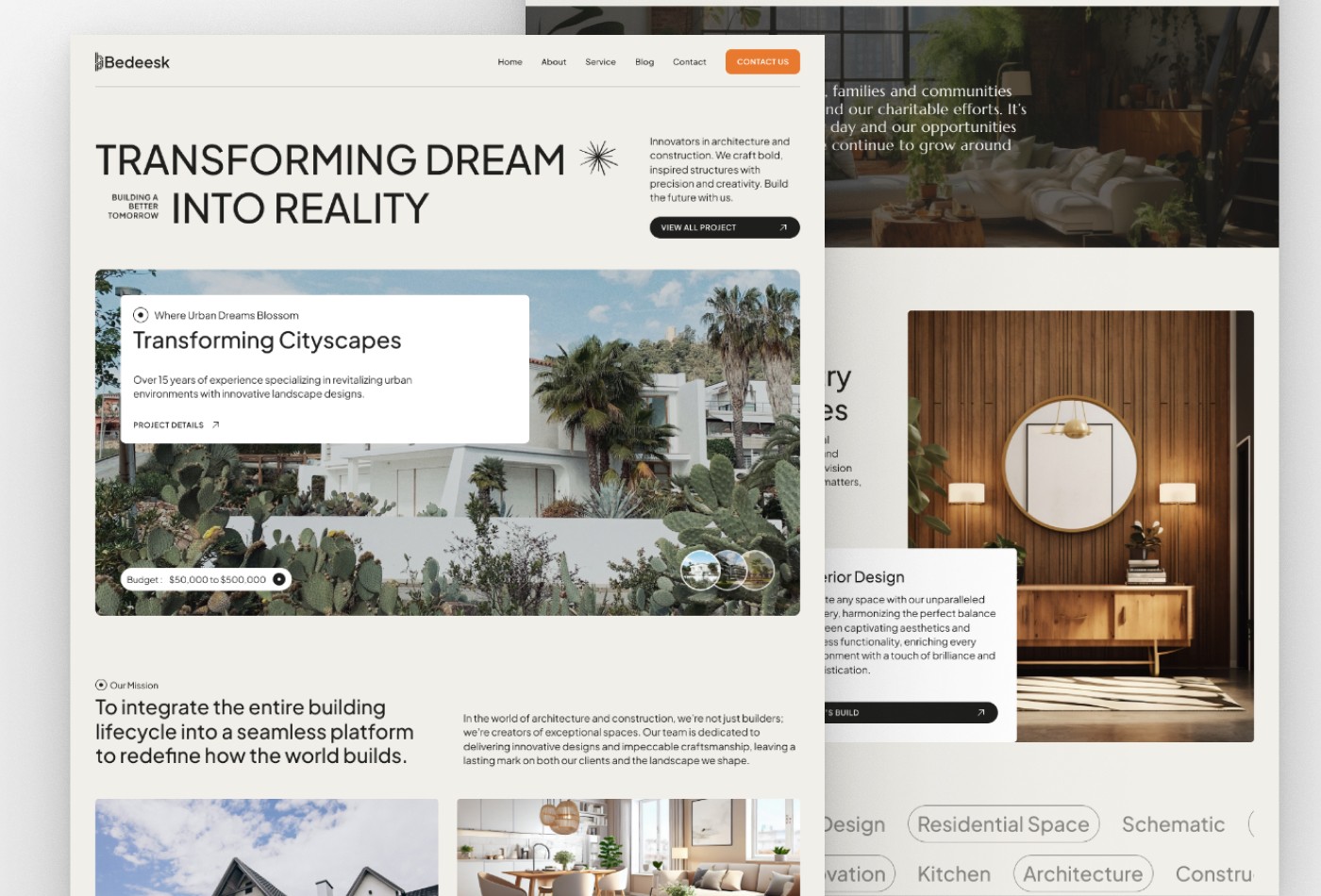 Bedeesk  - Framer Template for Architecture & Interior Design Website