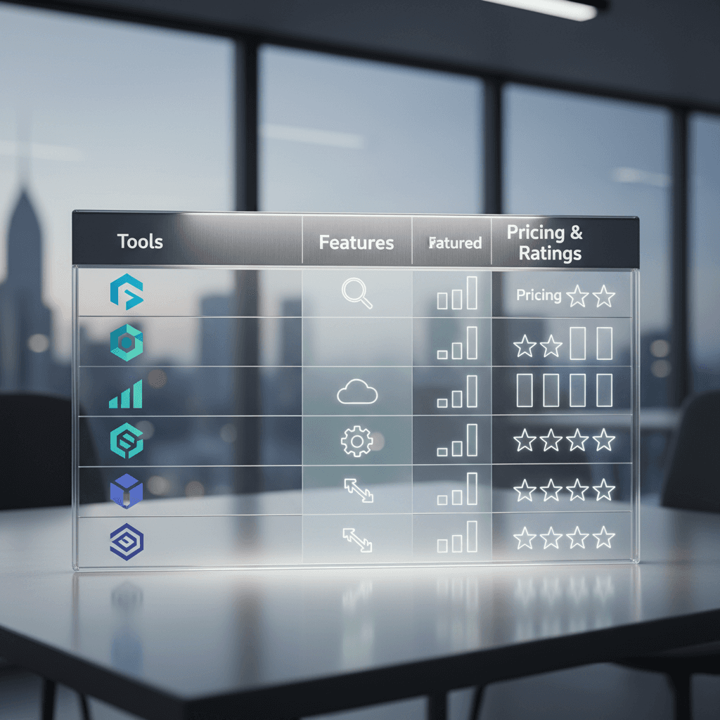 SaaS AI search visibility tools comparison showing features and pricing for different solutions