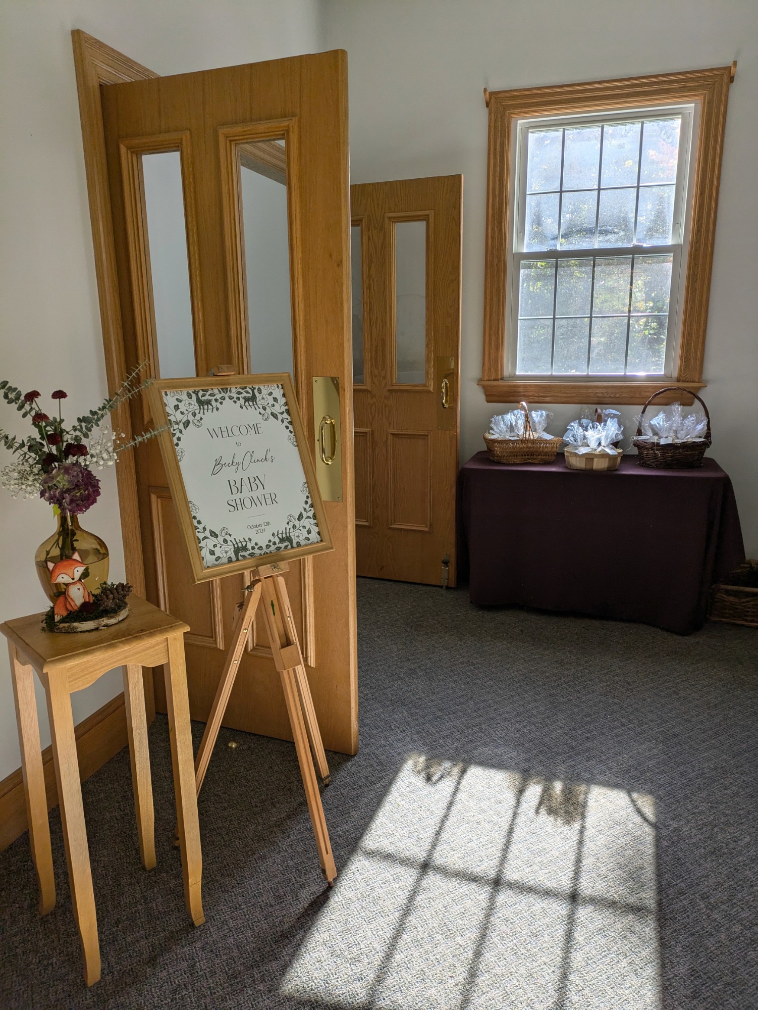 Framed welcome sign in the lobby entrance