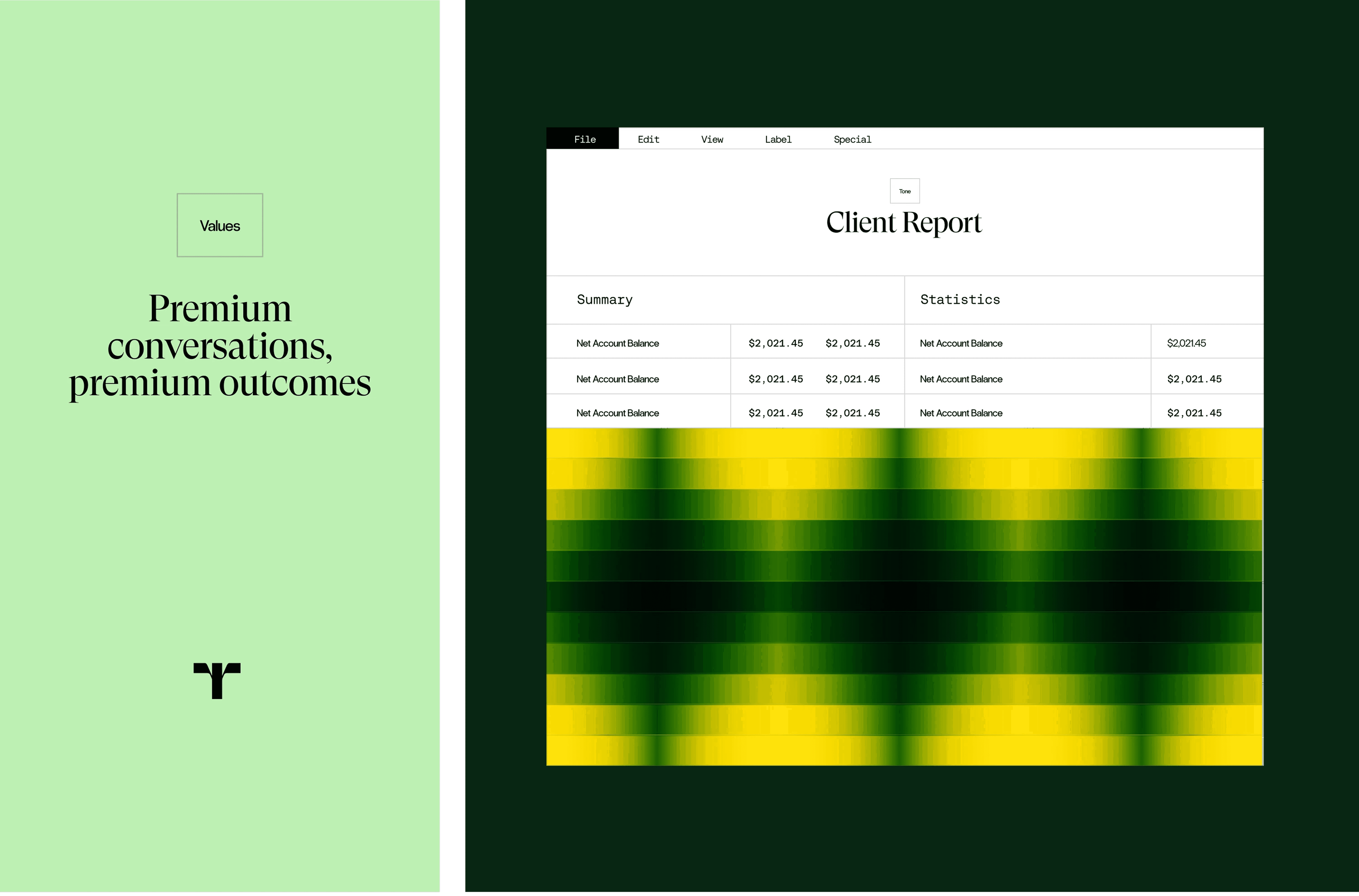UI and product design: Tone Inc.