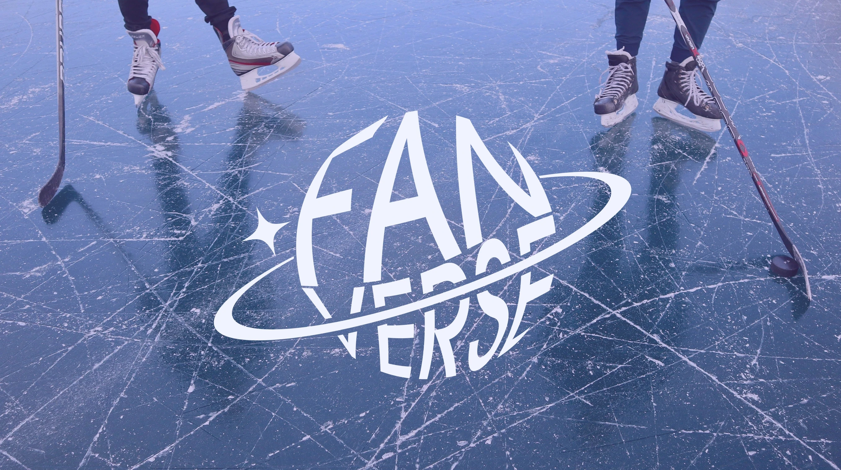 FanVerse logo set against an image of an outdoor ice rink