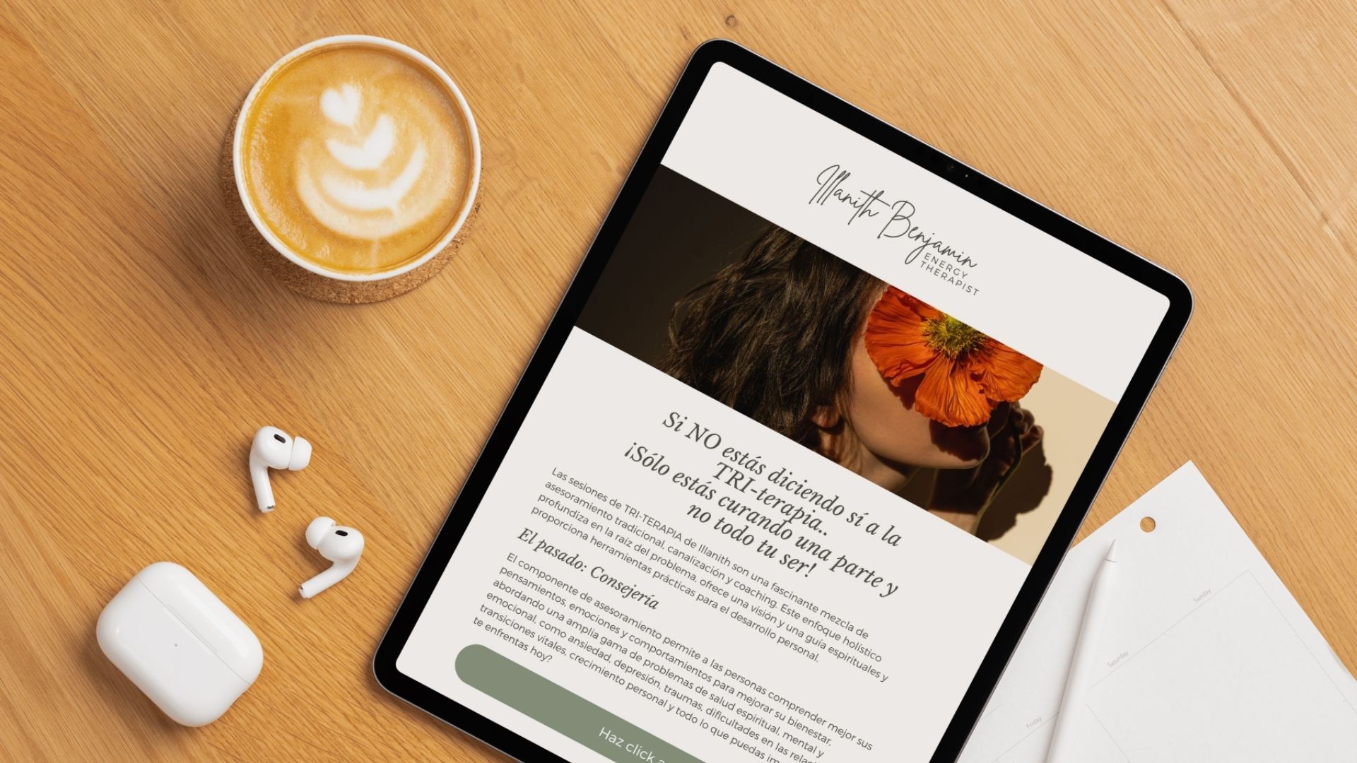 Landing page design for Energy Coach Illanith Benjamin