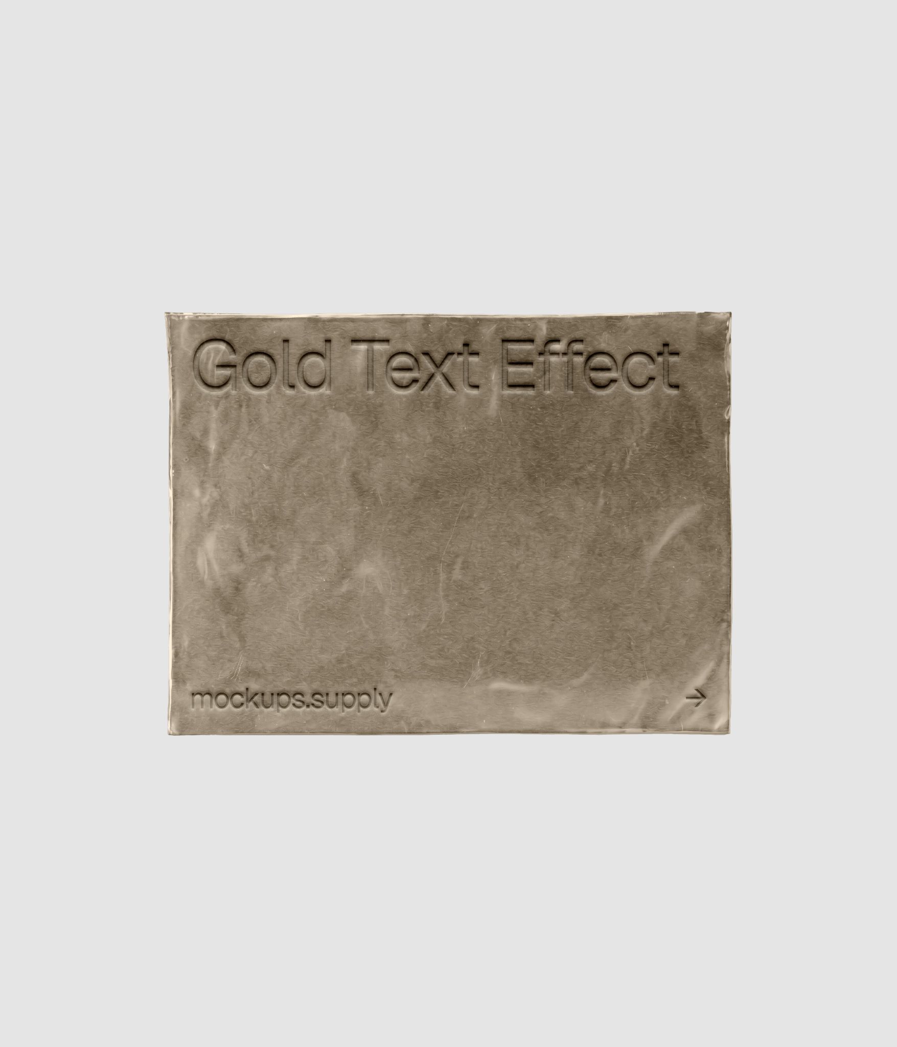 Editable crumpled metal text effect mockup free download
