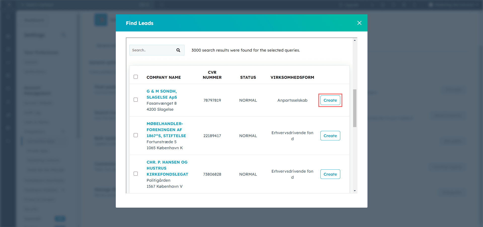 HubSpot to Danish CVR Integration