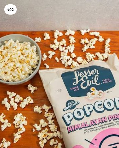 LesserEvil Himalayan Pink Salt popcorn.