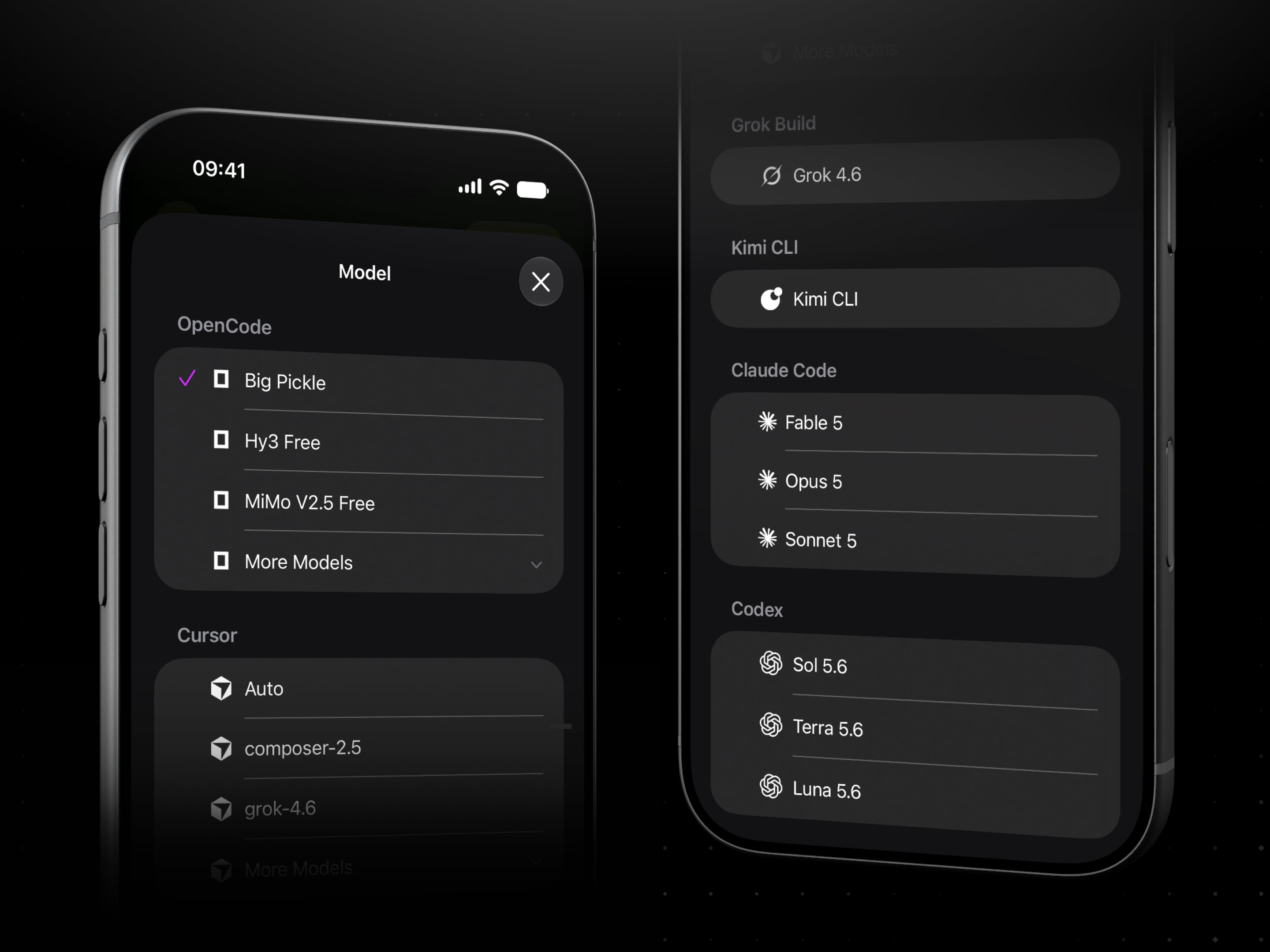 Bitrig Remote showing the models selector