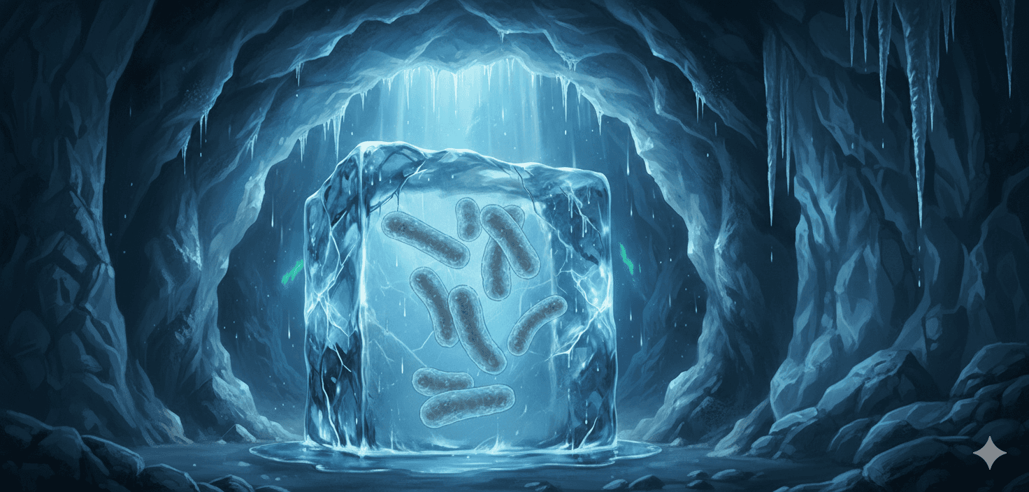 Bactéria no gelo revela origem antiga da resistência