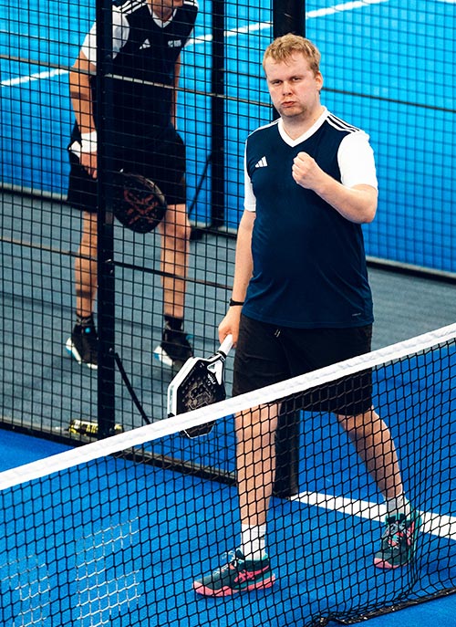 Athlete winning a race