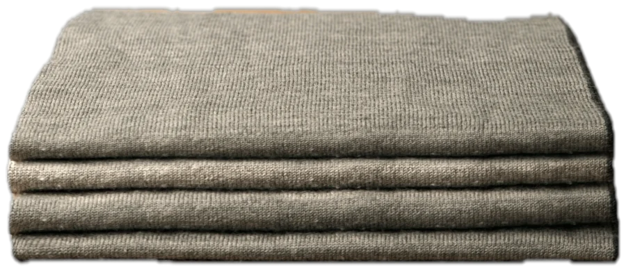 Folded grey wool blanket