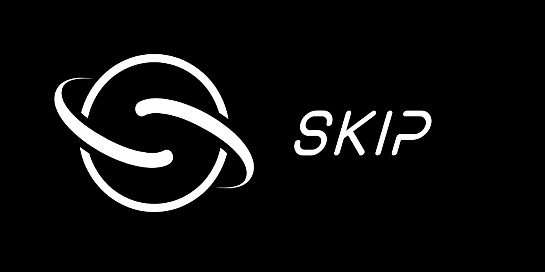 Skip logo, showcasing a dynamic swirl design, for a marketplace in the Cosmos ecosystem dedicated to optimizing cross-chain Maximal Extractable Value (MEV) and equitable reward distribution.