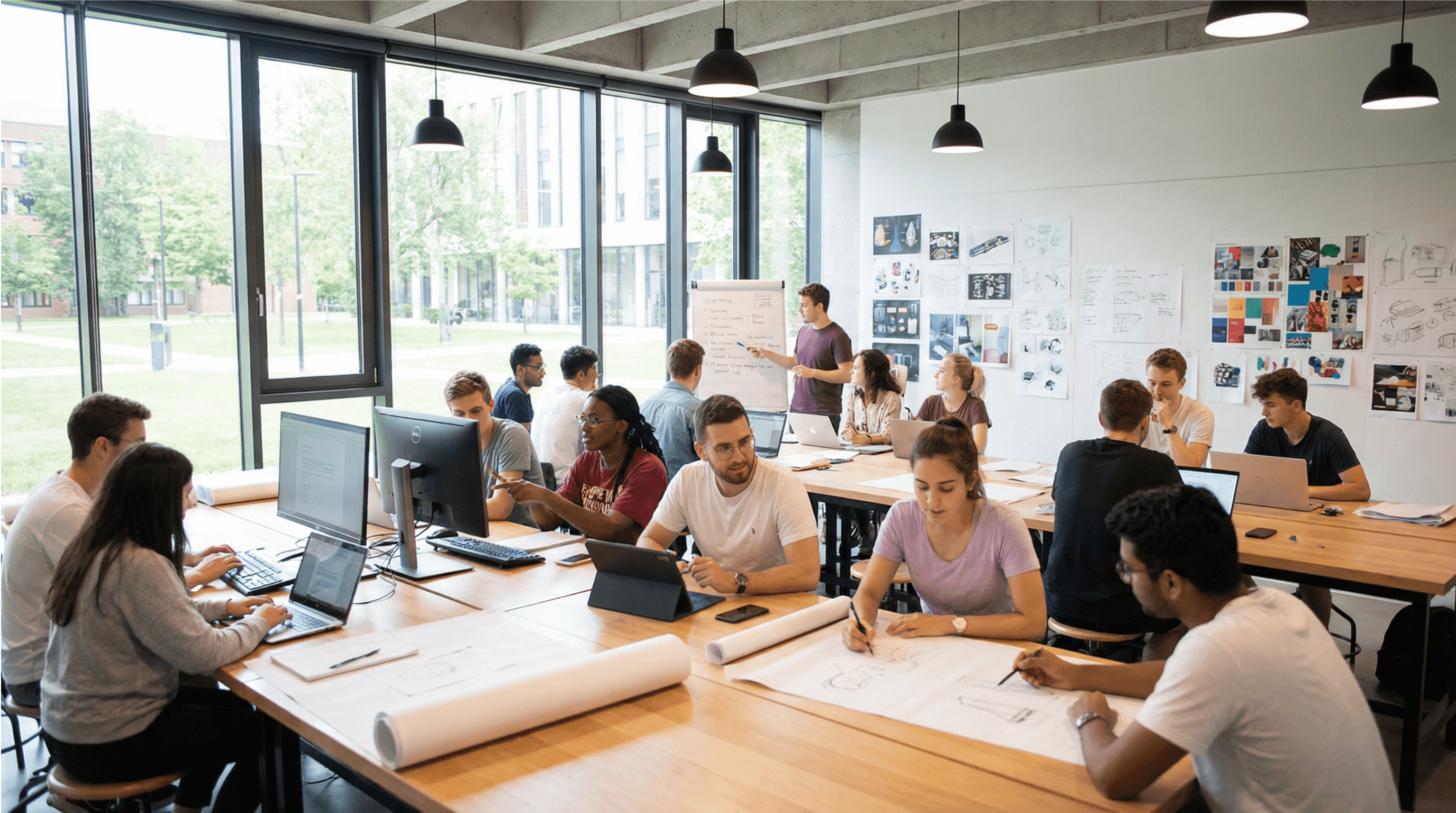 A person wearing a red beanie and glasses is using a digital pen on a Wacom tablet to create a detailed portrait of a woman on the screen, surrounded by a cozy, artistic workspace.