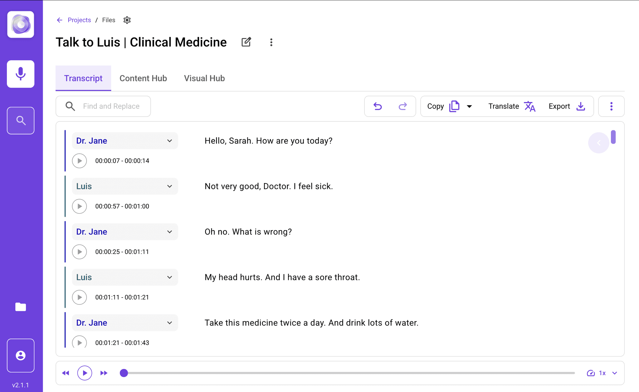 Transcript whispertranscribe screenshot 
