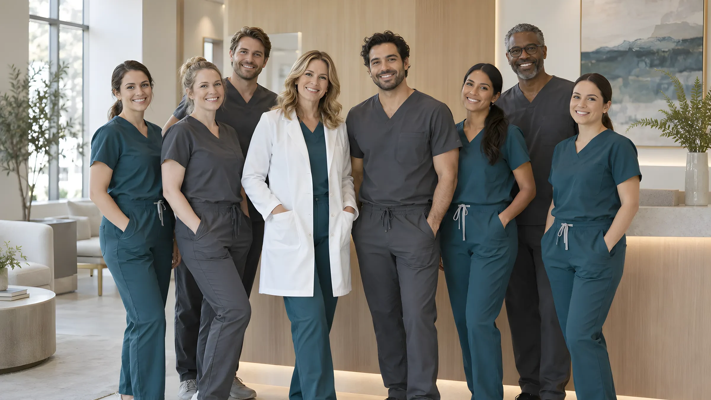 The Aveline Dental Studio team together in the reception