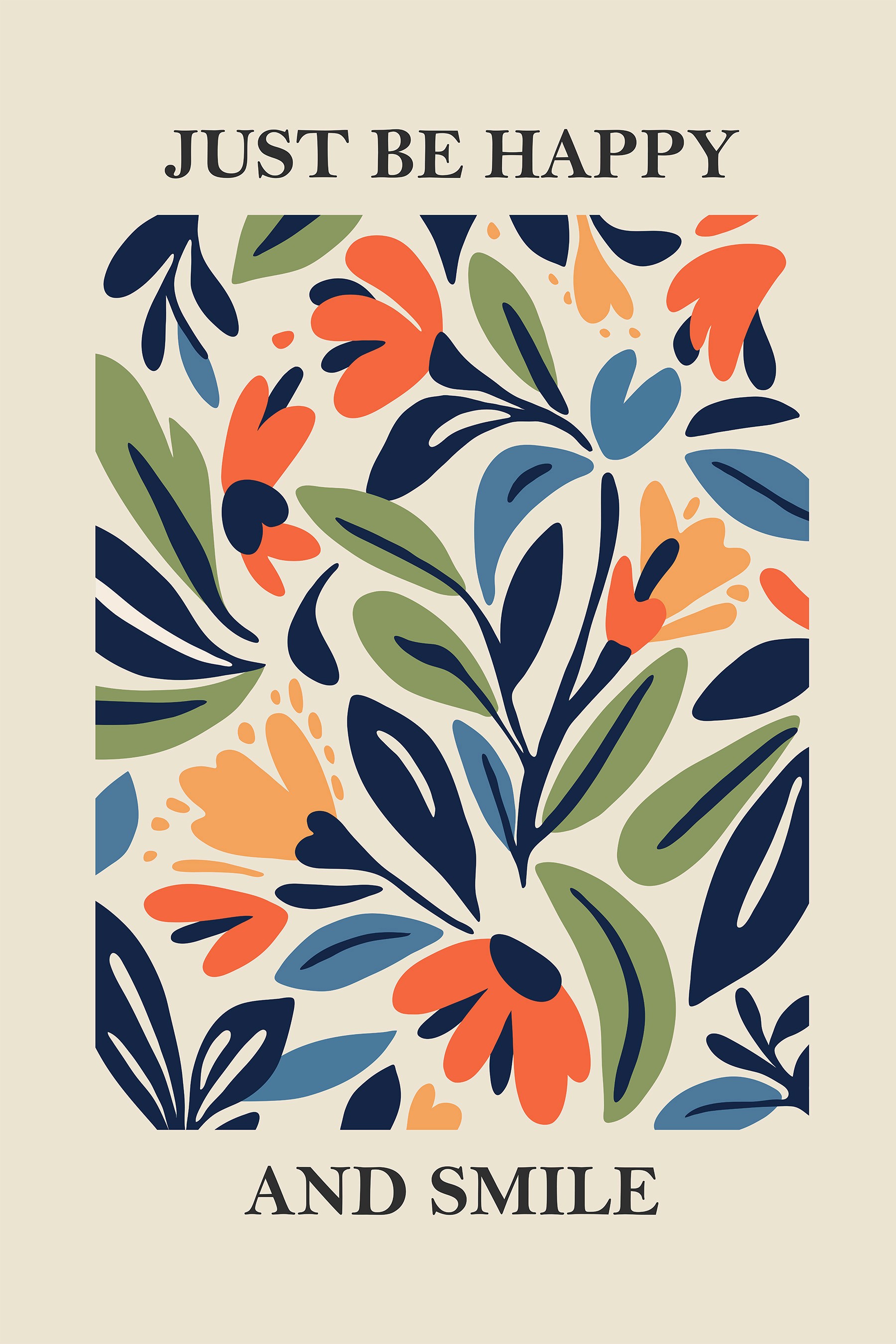 Folk Fable AI floral illustration print