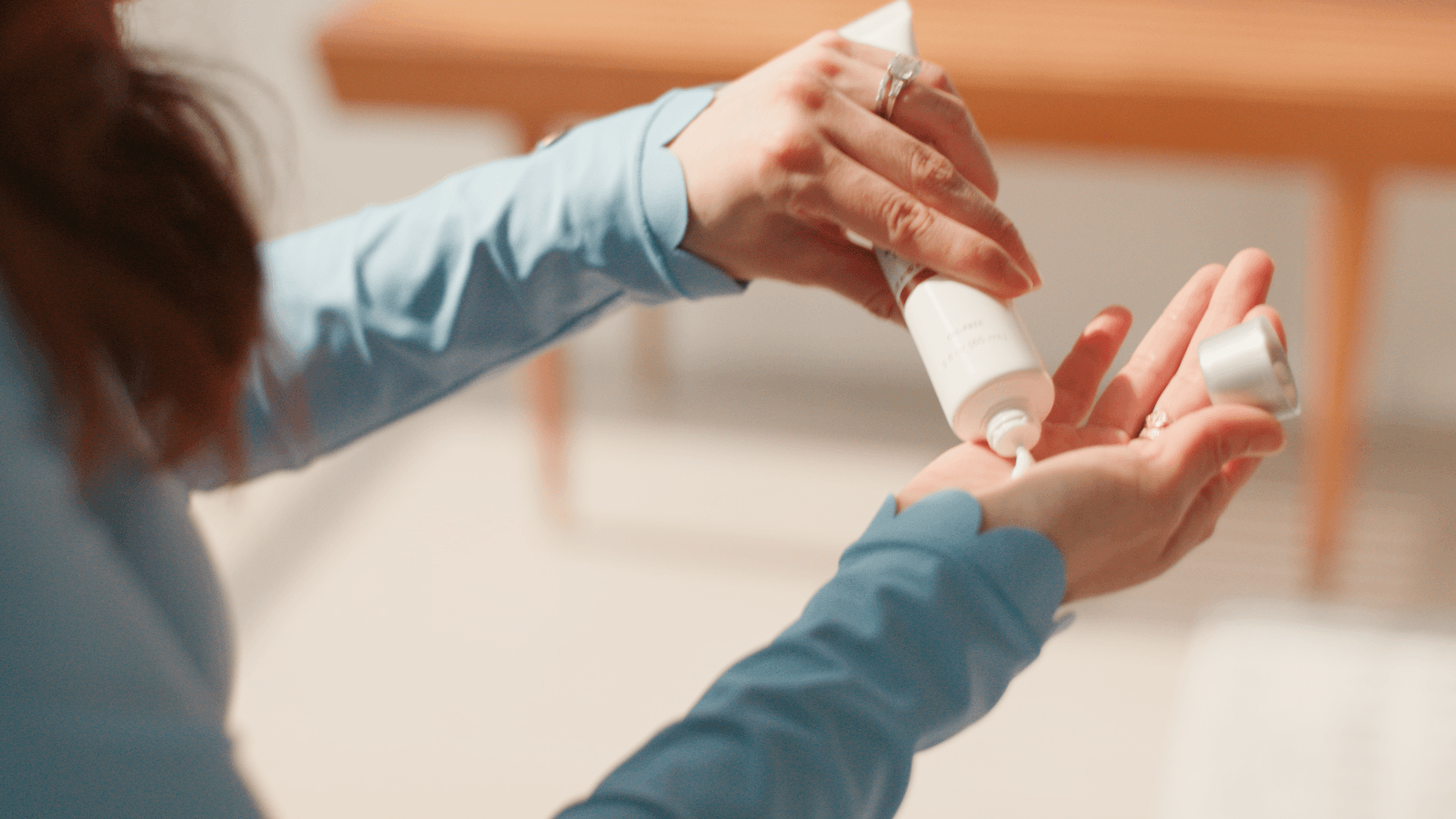 Medium shot of EltaMD SPF in use