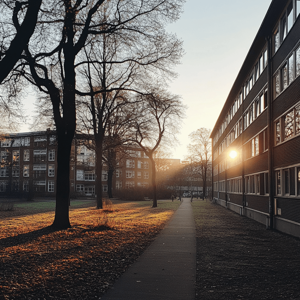 TU Darmstadt Gebäude neben futuristischem User Interface, zeigt innovative Webdesign-Lösungen