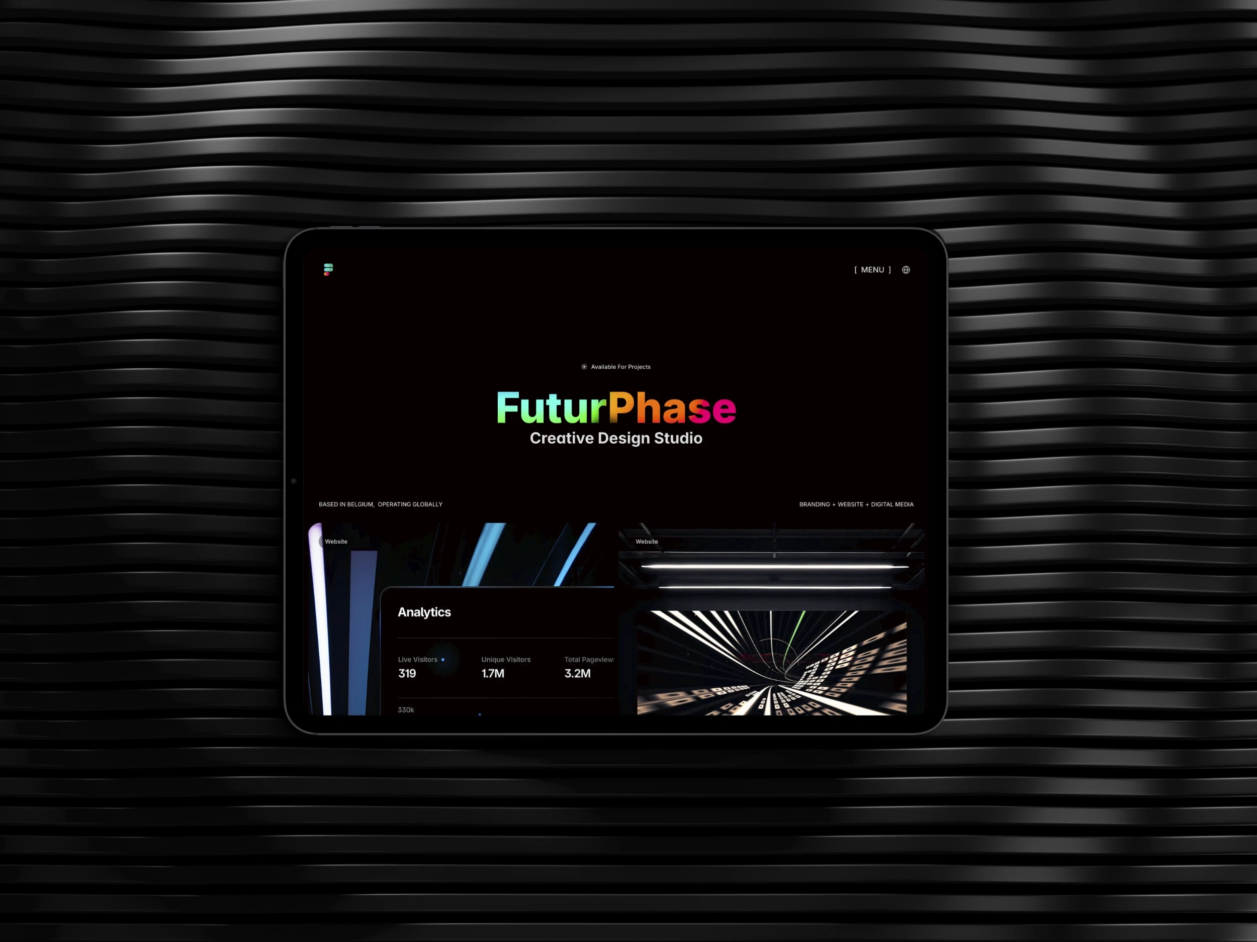 New FuturPhase website: homepage of a creative web design agency.