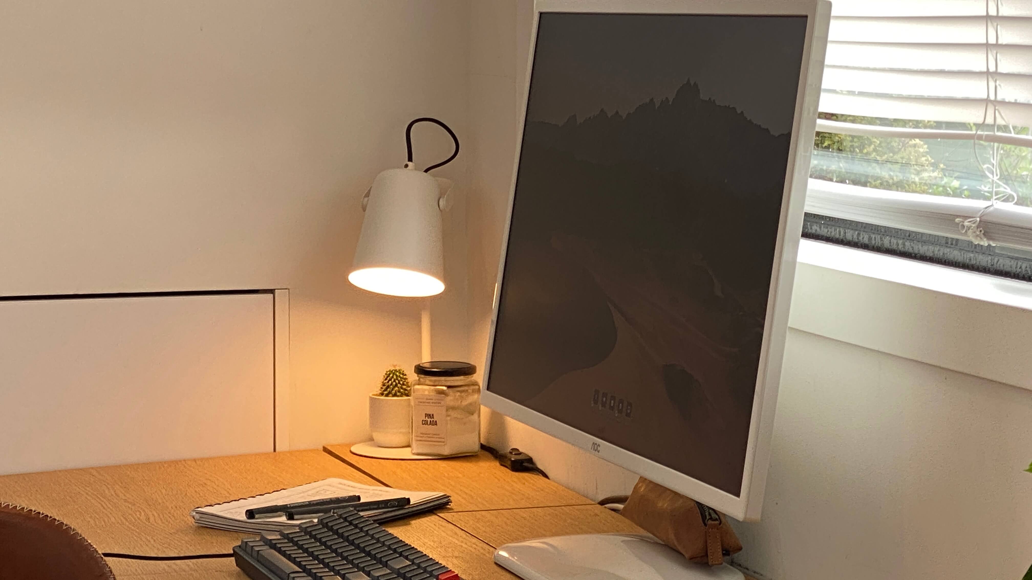 Desk light for ambient lighting in a tiny home office