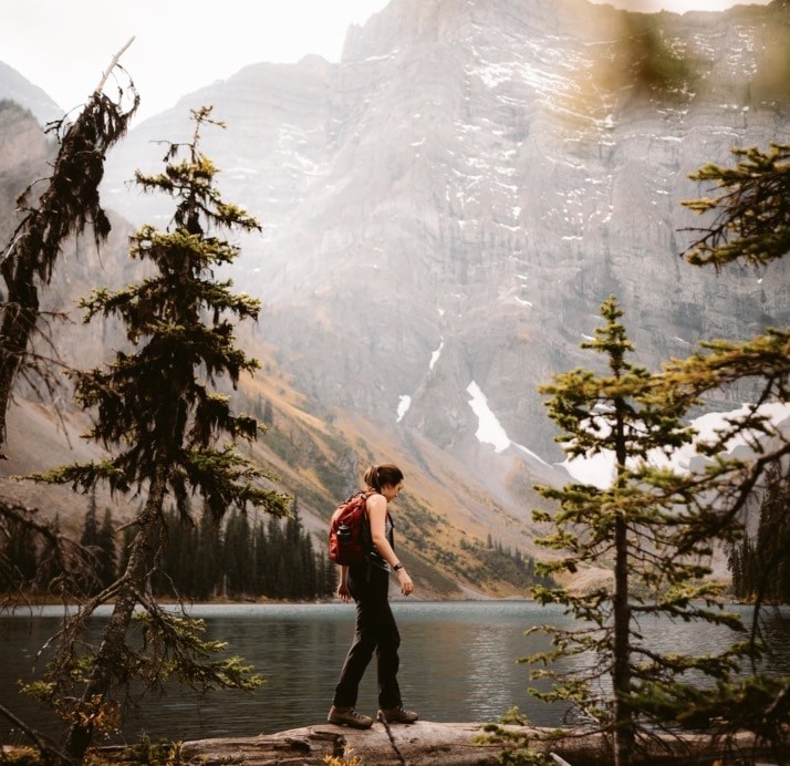 image of a woman hiking