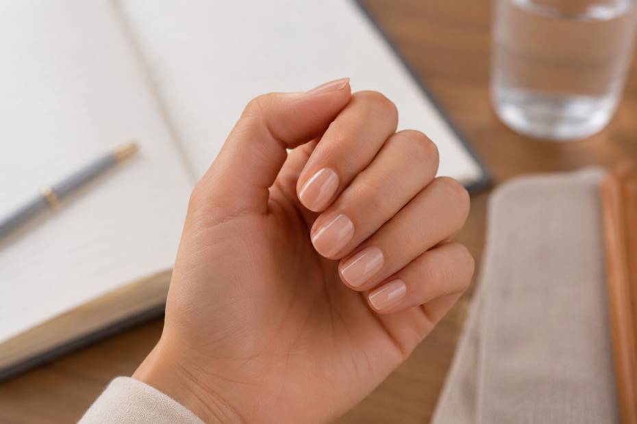 Coach realizando manicure en gel a una clienta Nailu