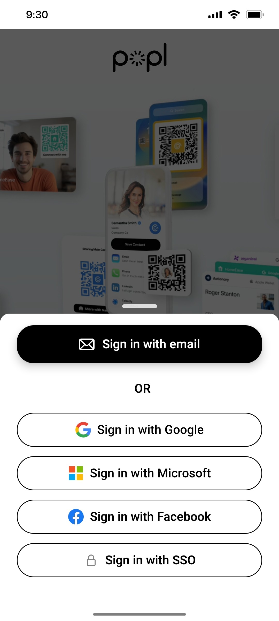 Popl Sign In With Email Screen