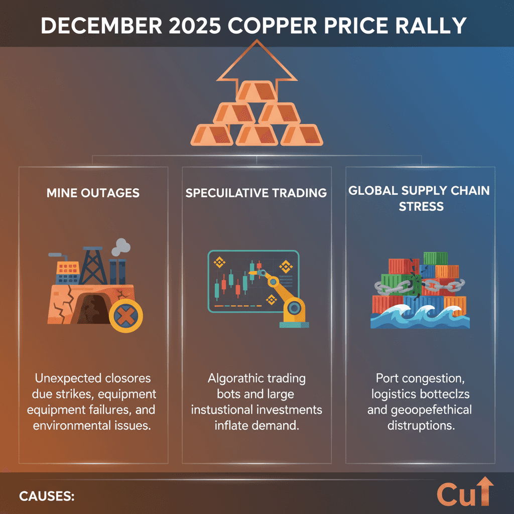 Copper price rally causes infographic