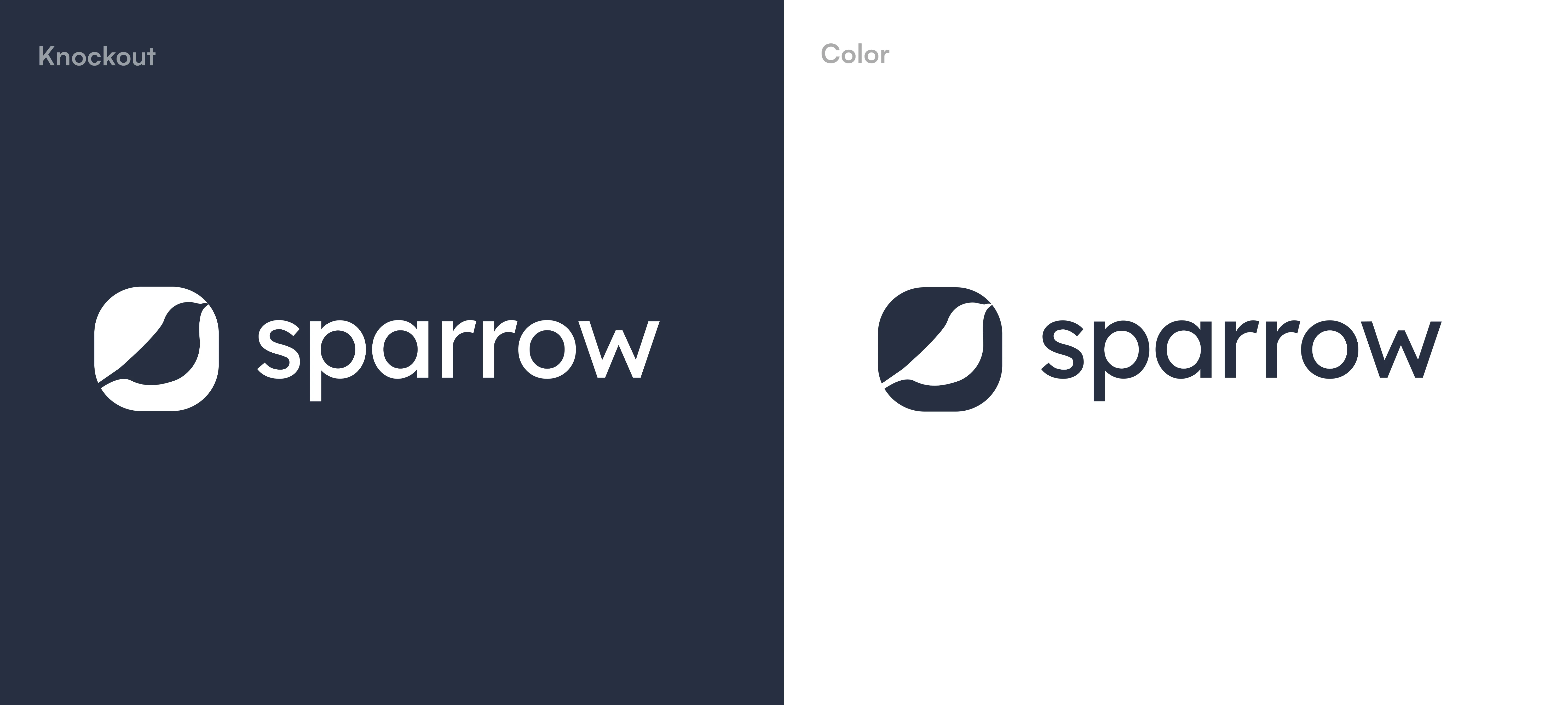 Sparrow brand identity showing logo design