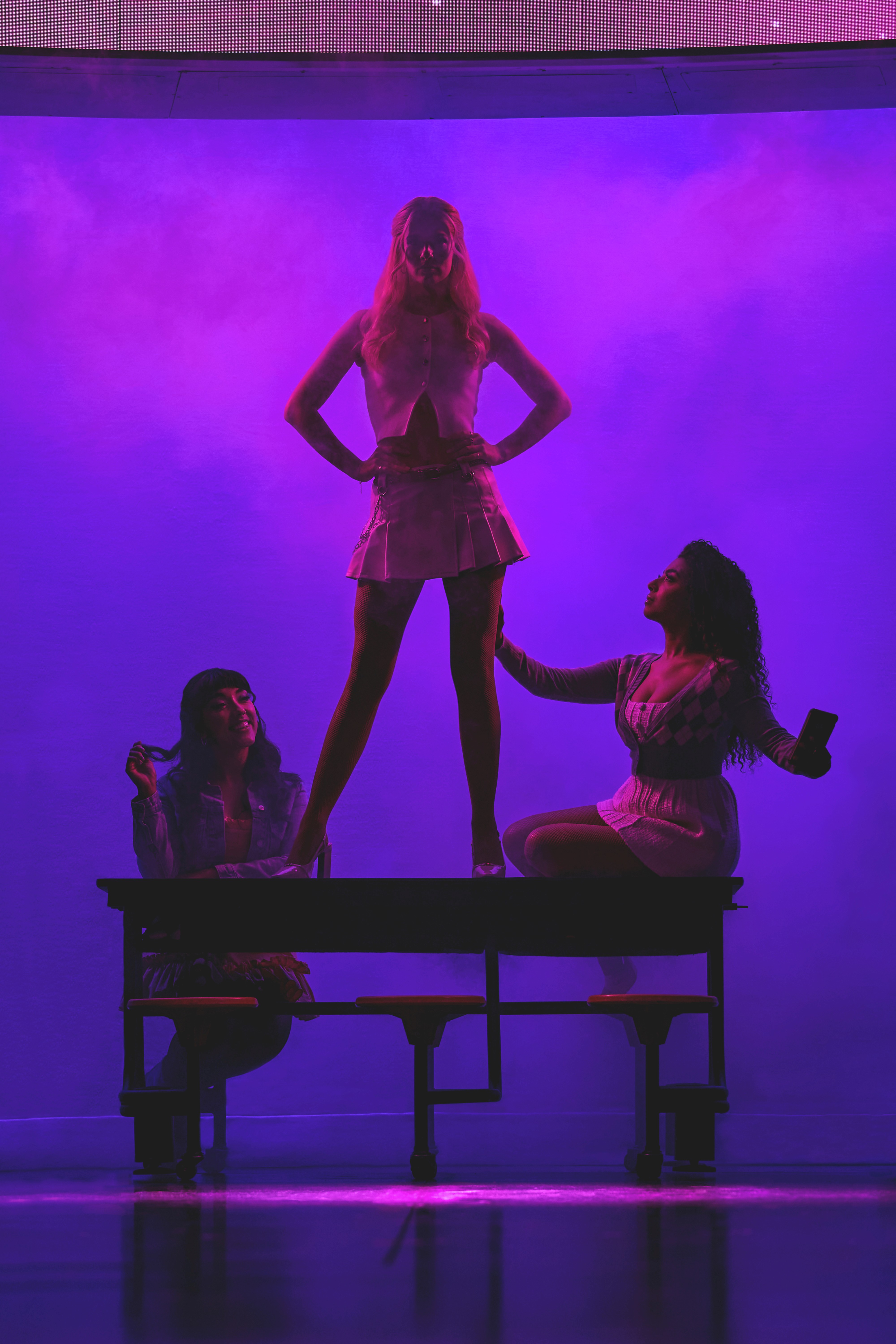 Grace Mouat (Karen), Georgina Castle (Regina), Elèna Gyasi (Gretchen). CREDIT Brinkhoff-Moegenburg