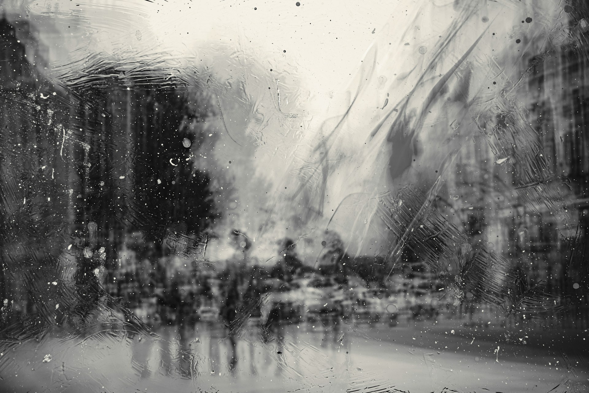 Person jumps inside a modern building with reflection.