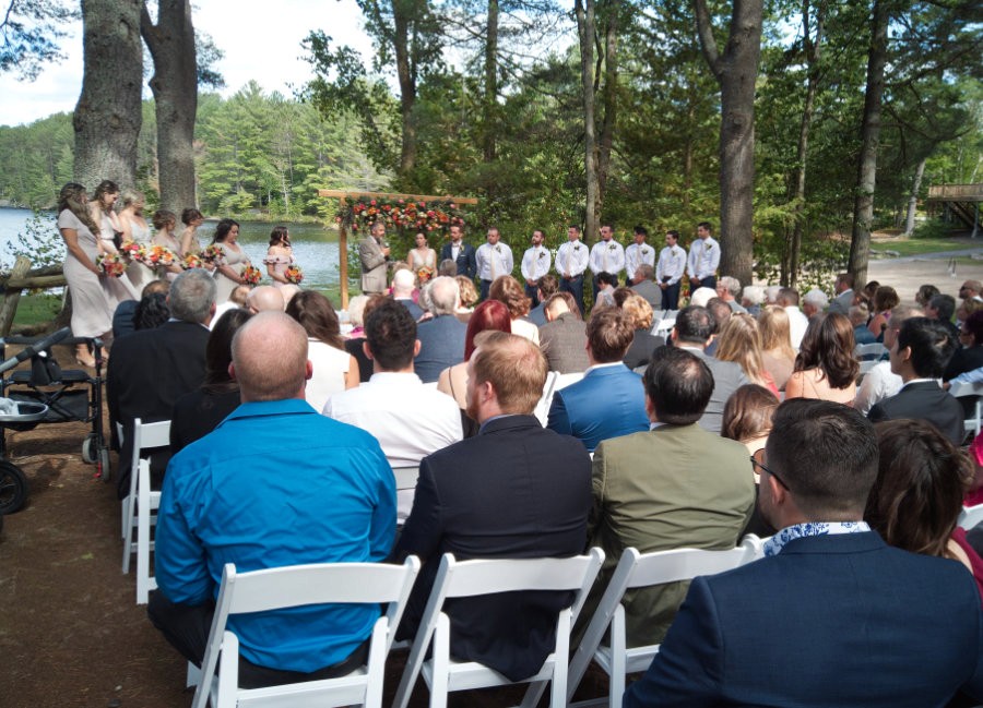Outdoor wedding ceremony in Muskoka