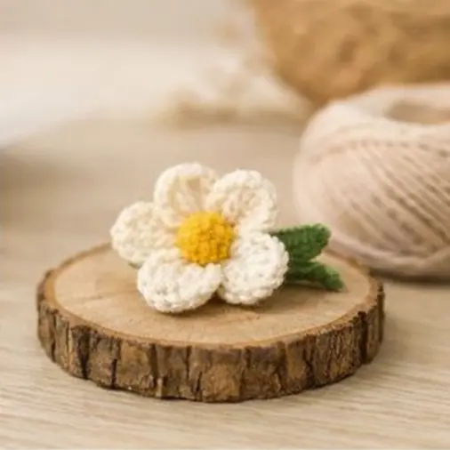 mini handmade crochet flower for decoration or gift