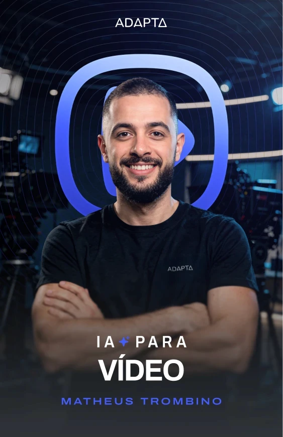 Capa do curso IA para Vídeo da Adapta