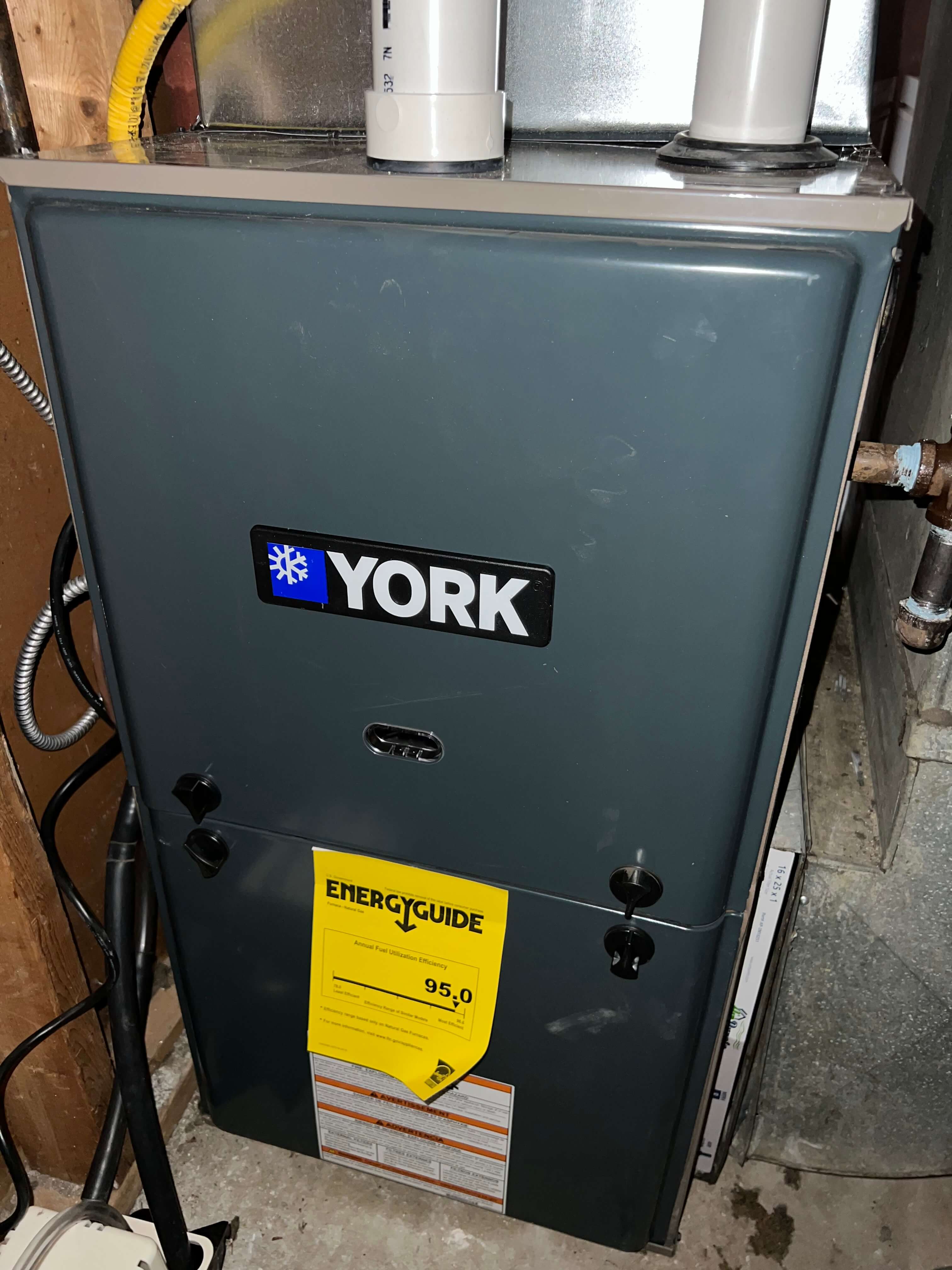 York furnace freshly installed in a Toronto home