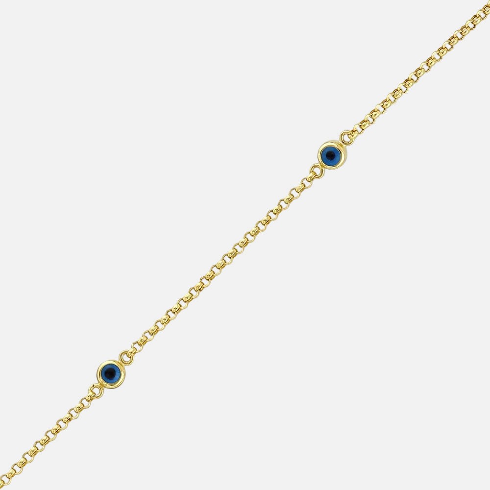 Assos Pırlanta Nazar Boncuklu 14 Ayar Altın Tasarım Bileklik