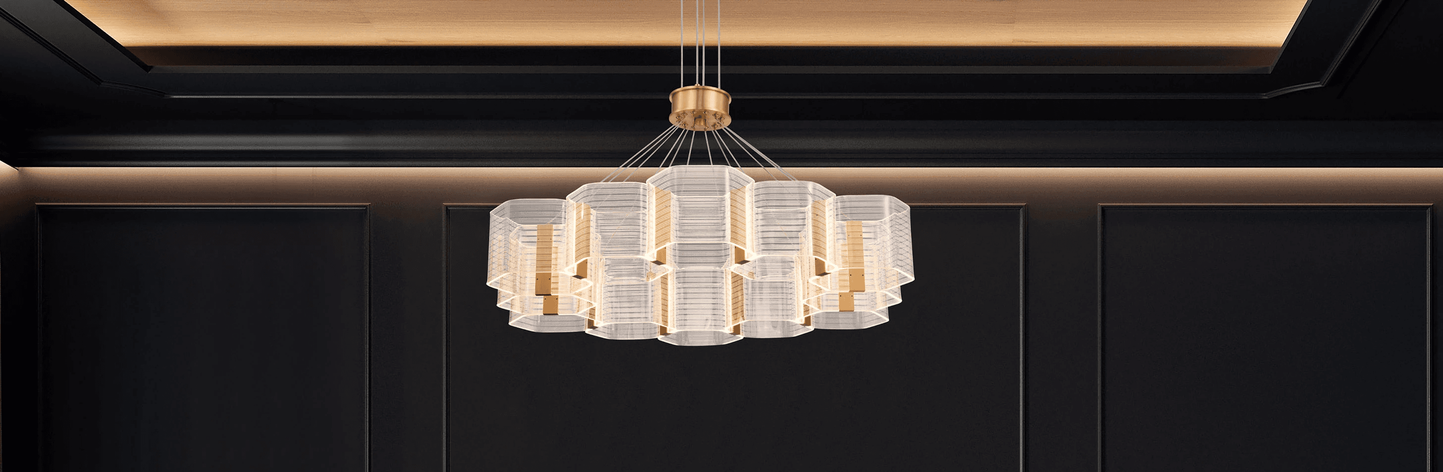 Satco lighting decorative chandelier fixture installed in interior space by lighting representative in British Columbia