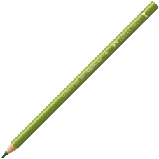 Faber-Castell Polychromos oil pencil in olive green, a single round pencil shown at an angle.