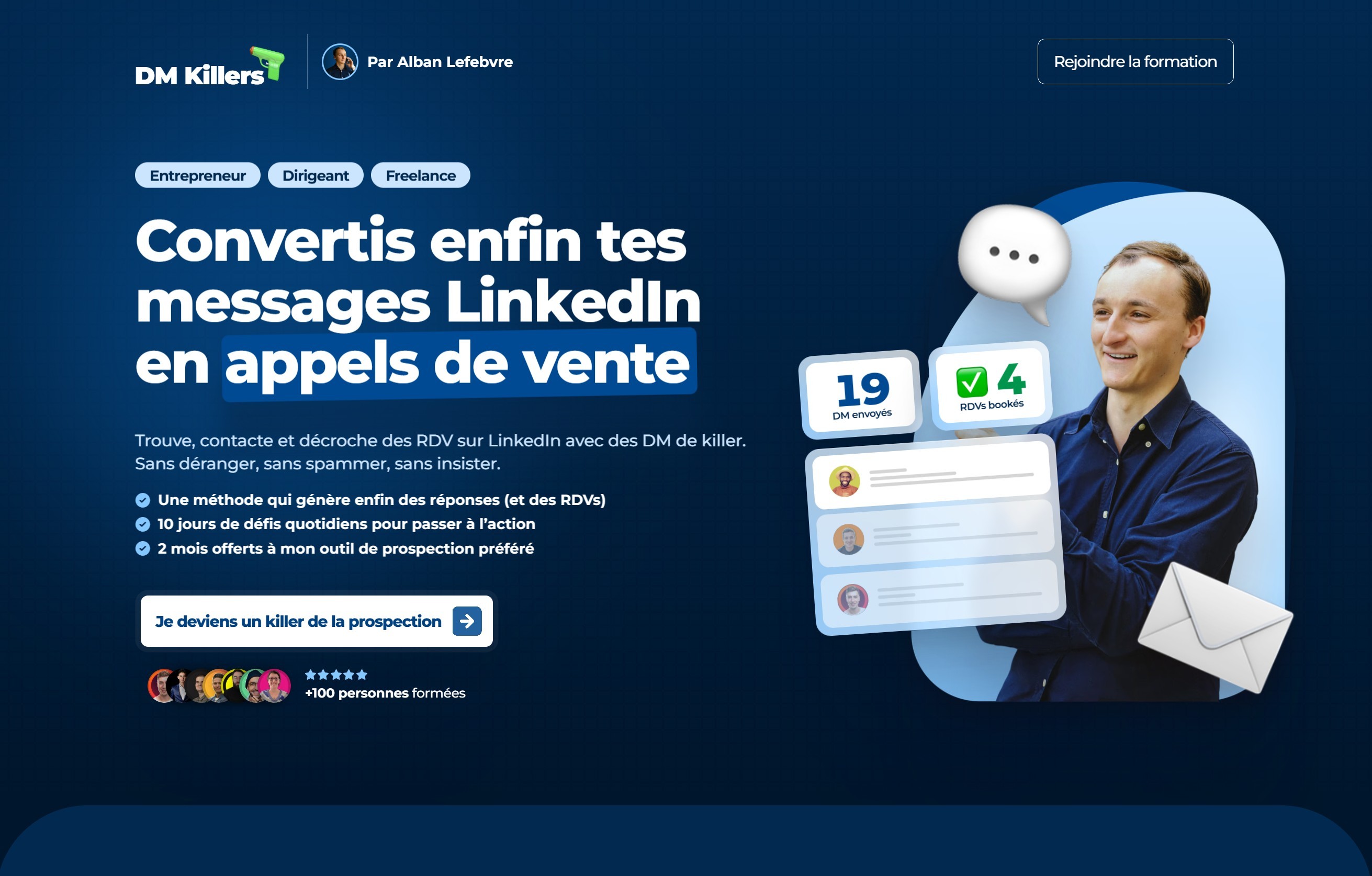 landing page framer alban lefebvre dm killers