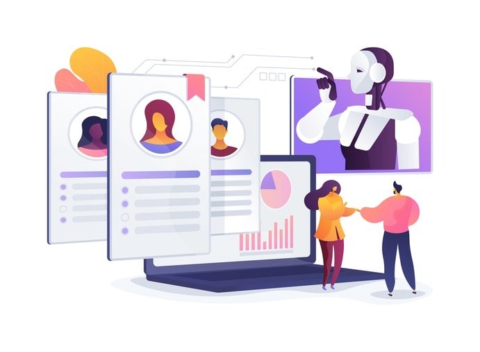 The image depicts a modern office environment where AI professionals are collaborating on projects, showcasing a vibrant company culture. Team members are engaged in discussions, demonstrating critical soft skills such as communication, problem solving, and emotional intelligence, essential for a positive work environment.