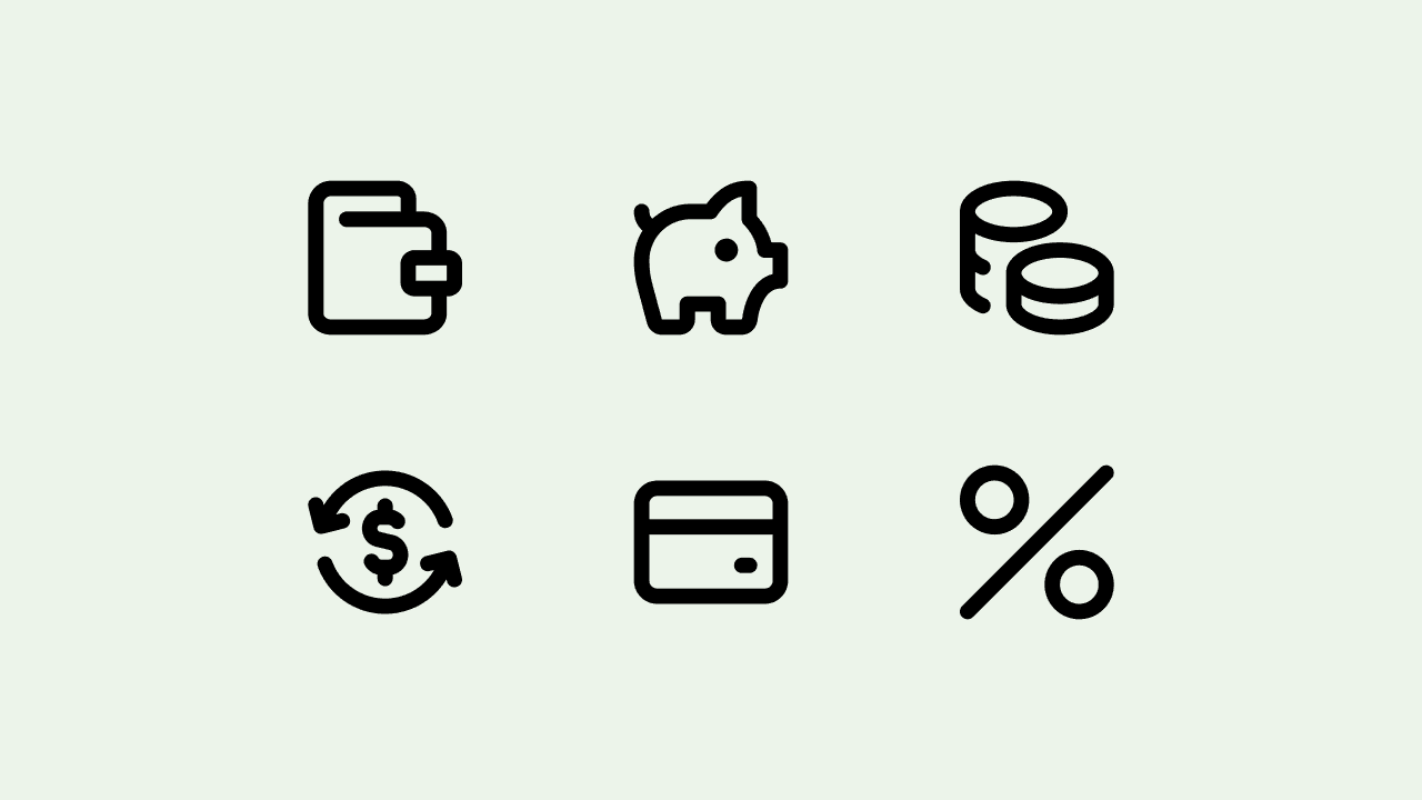 Micro Line Finance Icon Set