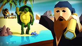 sailor pointing to beach