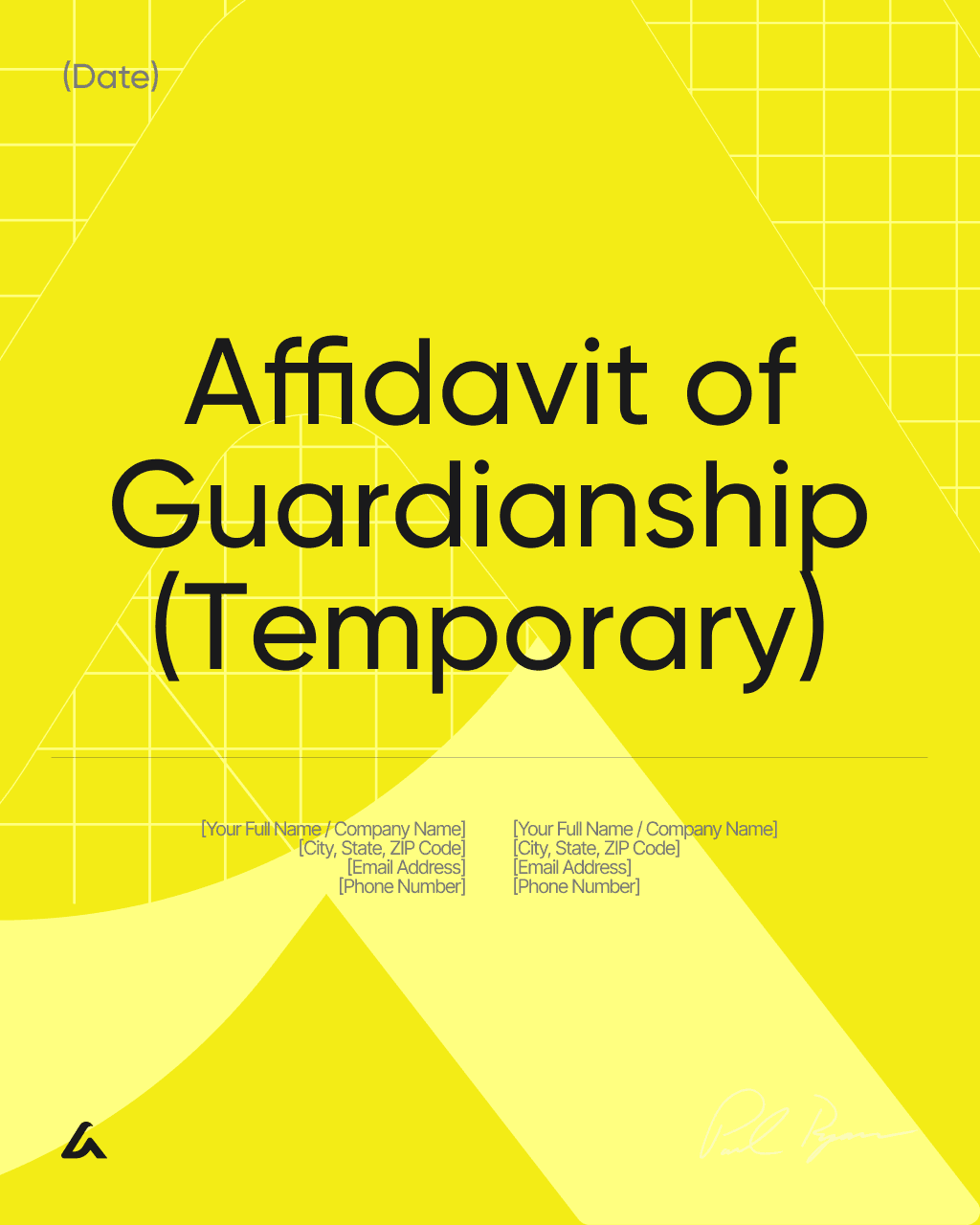 Affidavit of Guardianship (Temporary)
