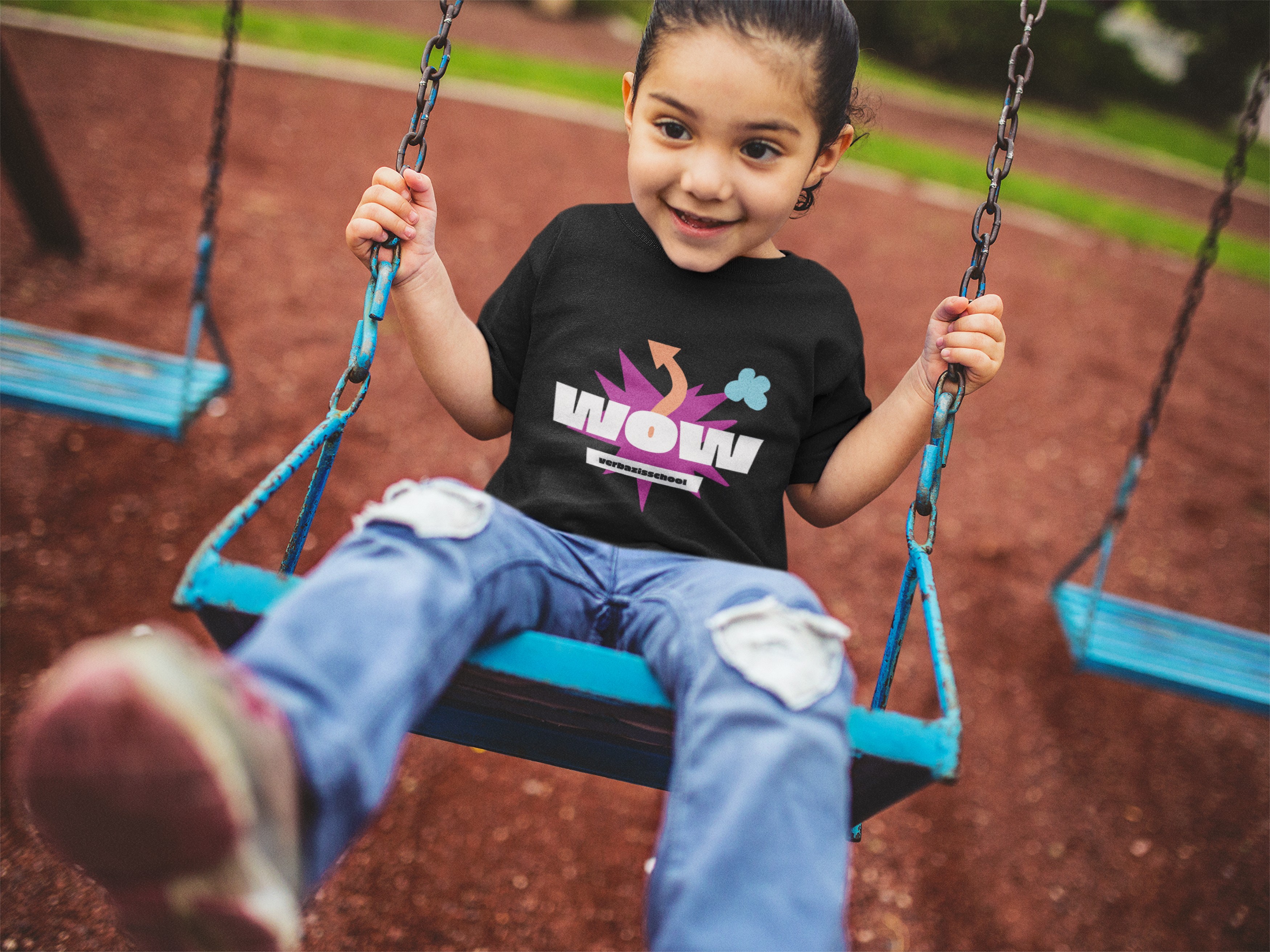 Grafisch ontwerp Wow Verbazisschool kind met t-shirt