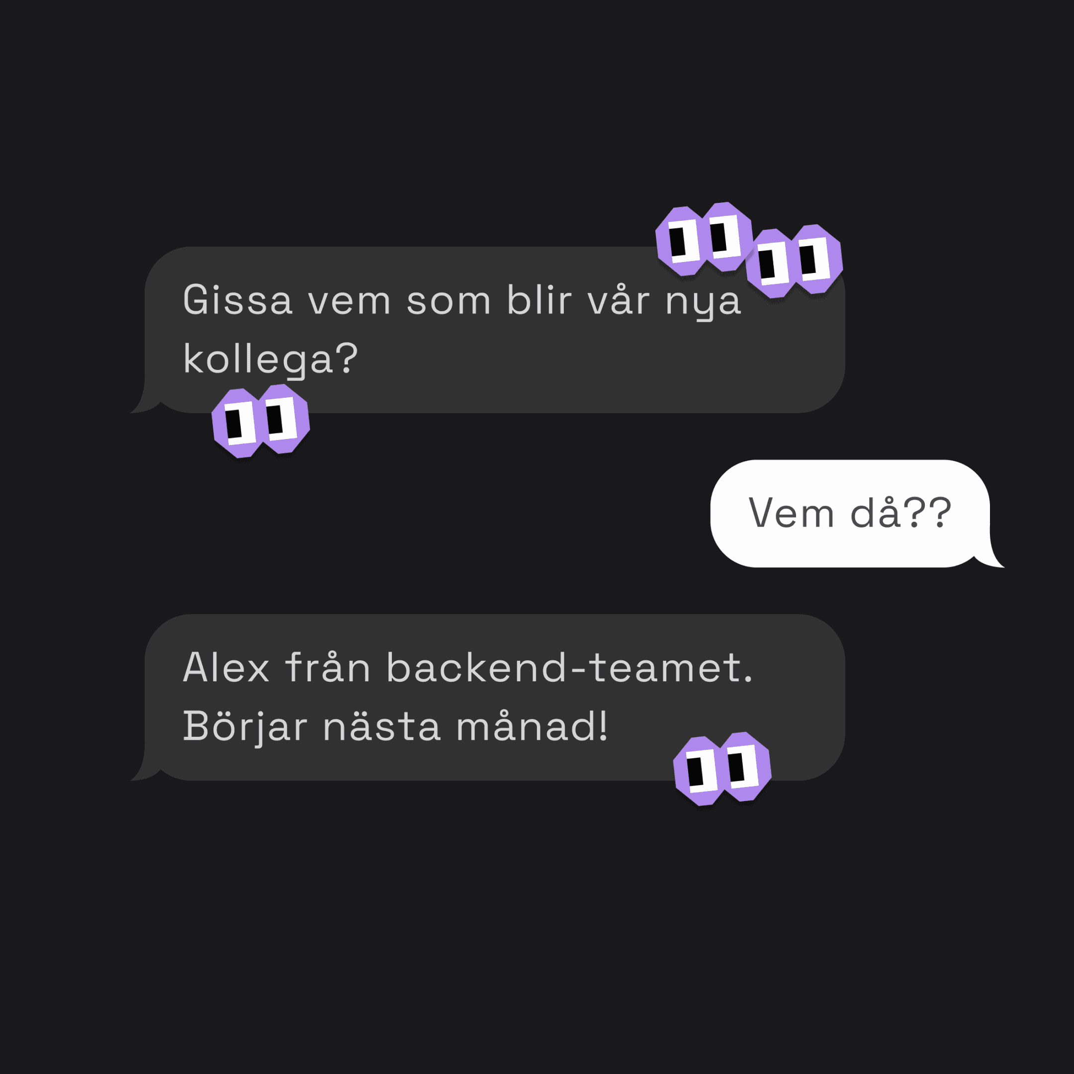 UI showing messages